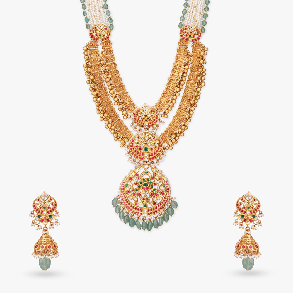 Ethnic Necklace Set with Layered Bead Detailing,,hi-res image number null