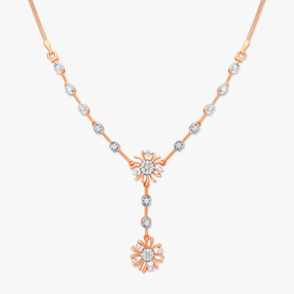 Cascading Flowers Diamond Necklace,,hi-res image number null