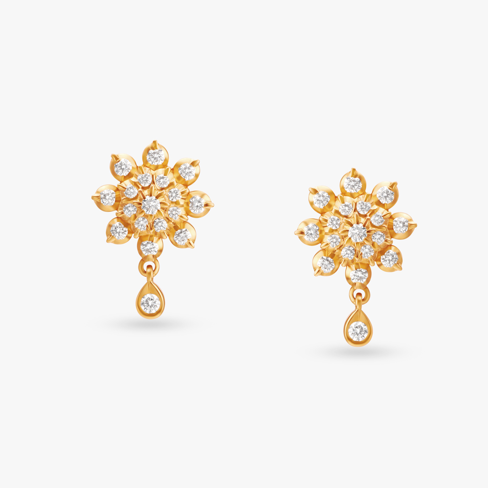 Brilliant Bloom Diamond Drop Earrings,,hi-res image number null
