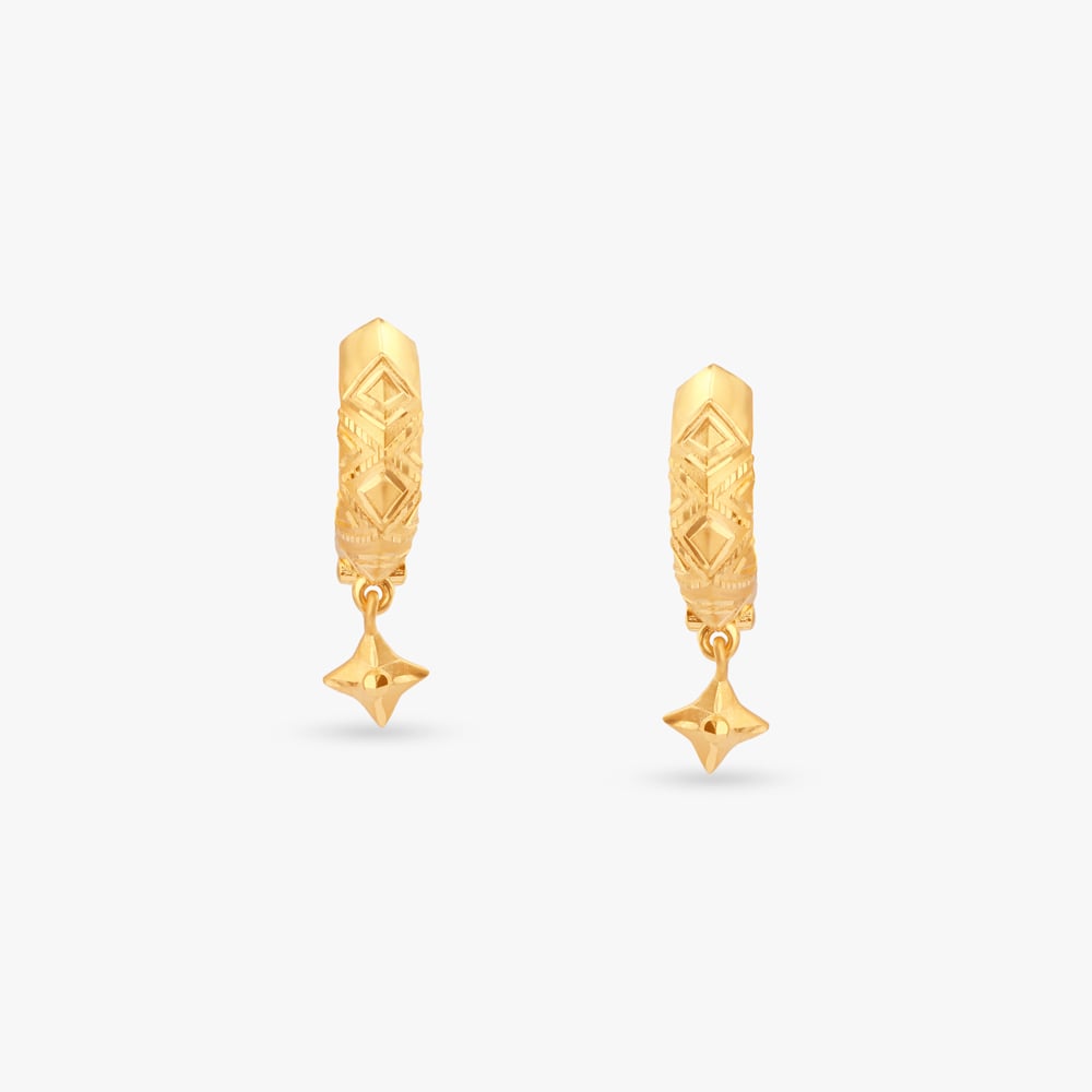 Radiant Geometry Gold Hoop Earrings,,hi-res image number null