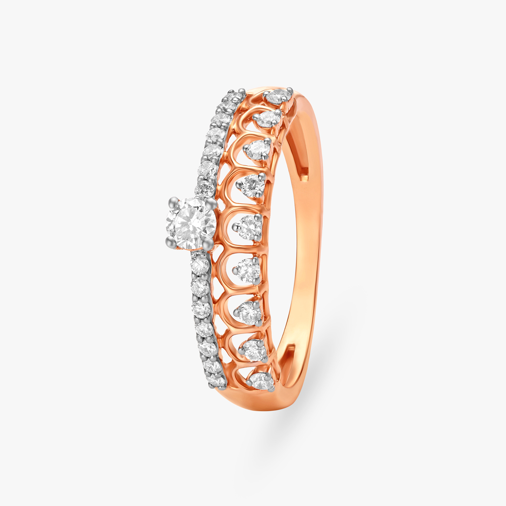 Spectacular 18 Karat Rose Gold And Diamond Cocktail Ring