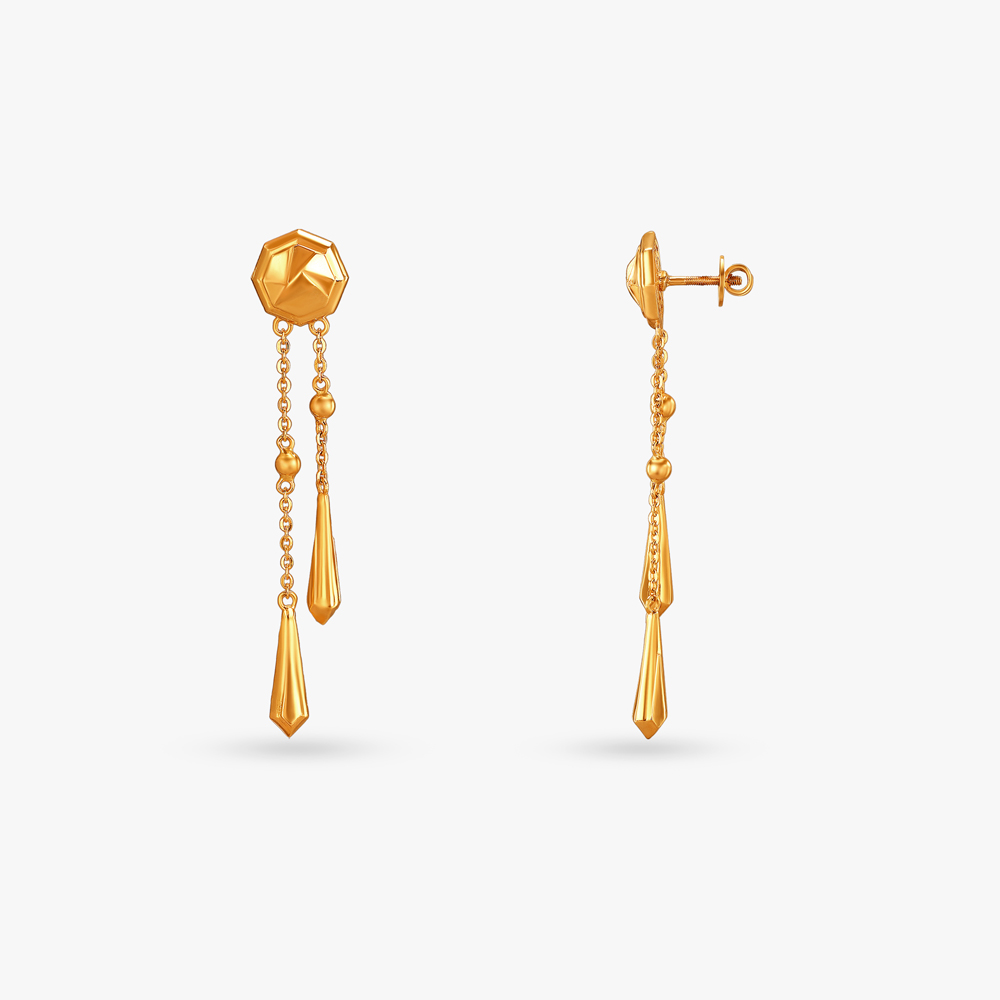 Exquisite Radiance Gold Drop Earrings,,hi-res image number null