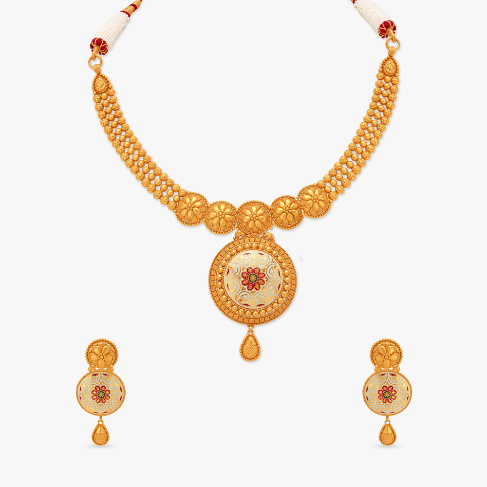 Exquisite Floral Necklace Set,,hi-res image number null