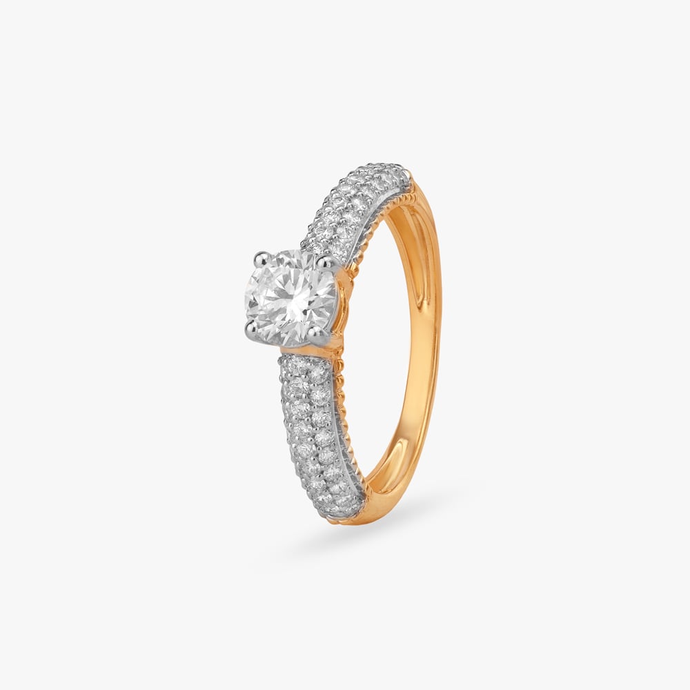 Gleaming Halo Solitaire Ring,,hi-res image number null