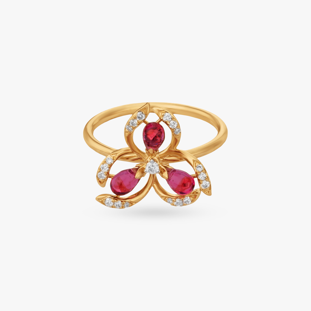 Scarlet Petal Diamond Ring,,hi-res image number null