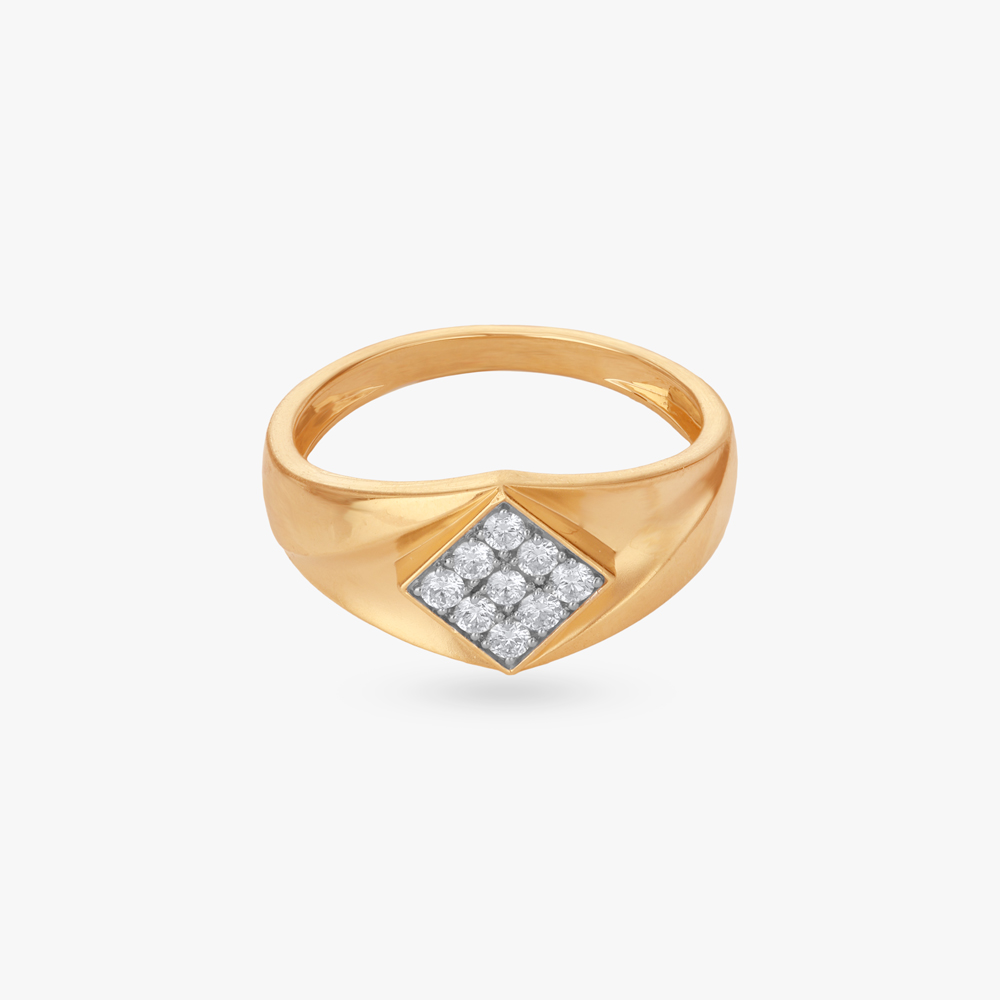 Sharp Regal Diamond Finger Ring for Men,,hi-res image number null