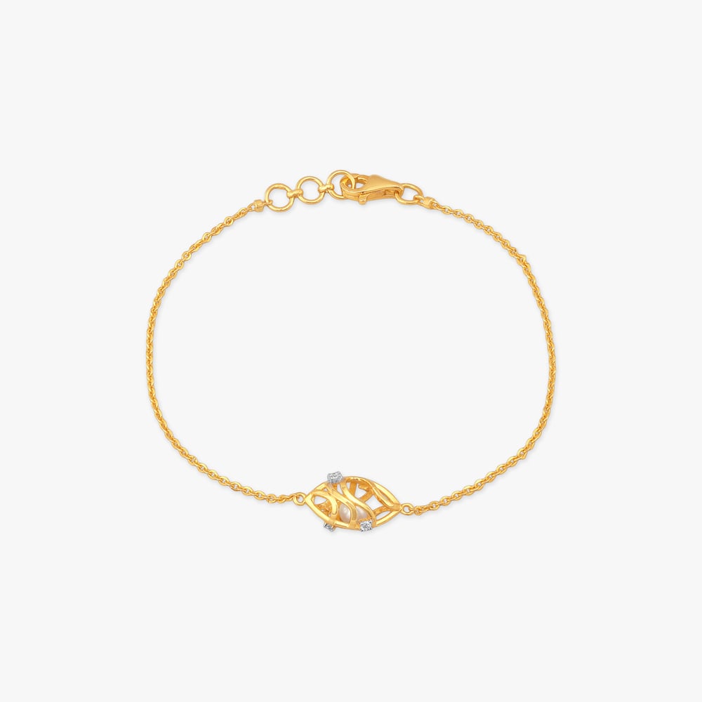 Curved Vine Gold Bracelet,,hi-res image number null