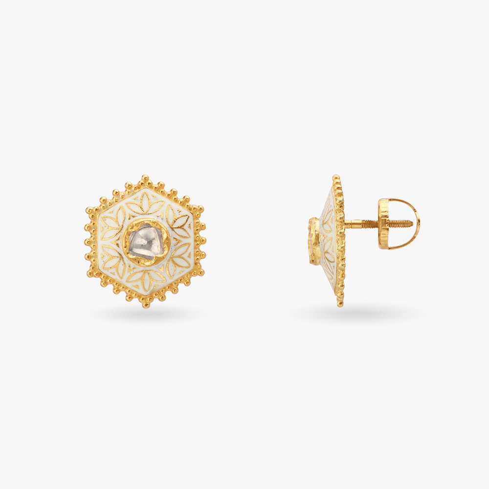 Geometric Bold Stud Earrings,,hi-res image number null