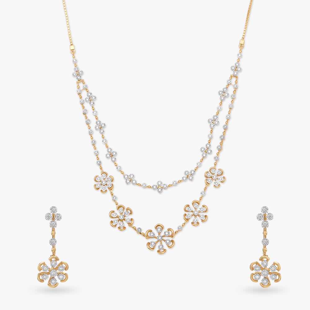 Floral Garland Diamond Necklace Set,,hi-res image number null