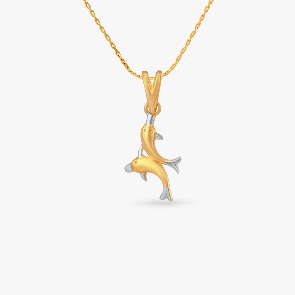 

Twin Dolphin Gold Pendant