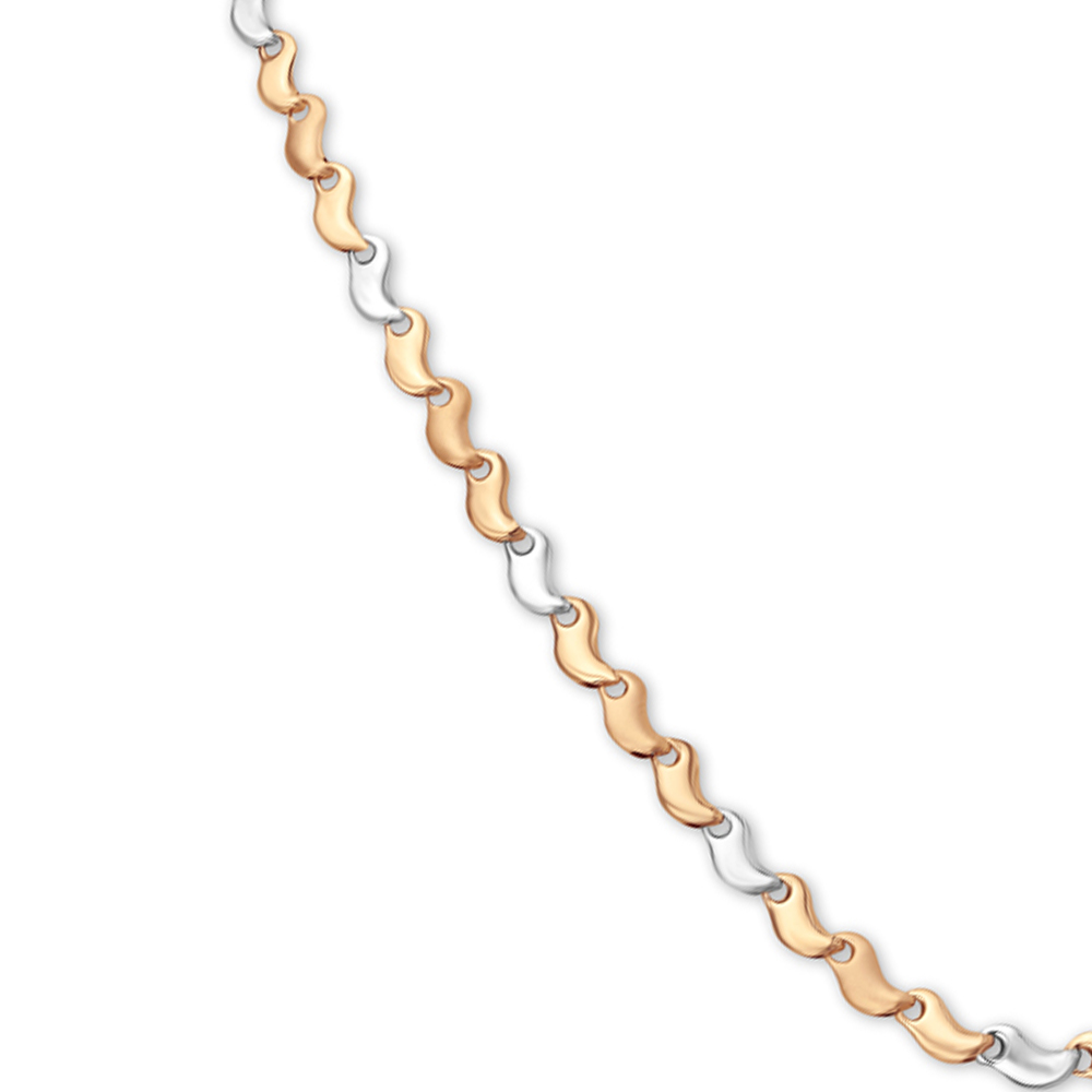 Wavy Link Dual Tone Gold Chain For Men,,hi-res image number null
