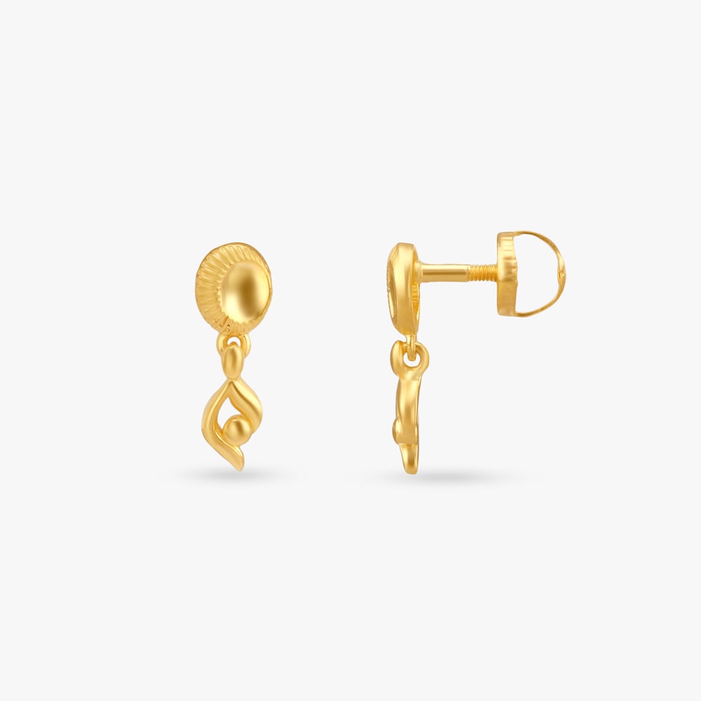 Sunbeam Twist Gold Drop Earrings for Kids,,hi-res image number null