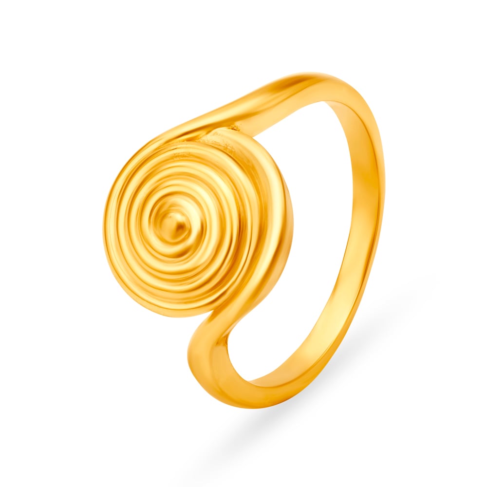 

Entrancing 22 Karat Gold Swirling Finger Ring