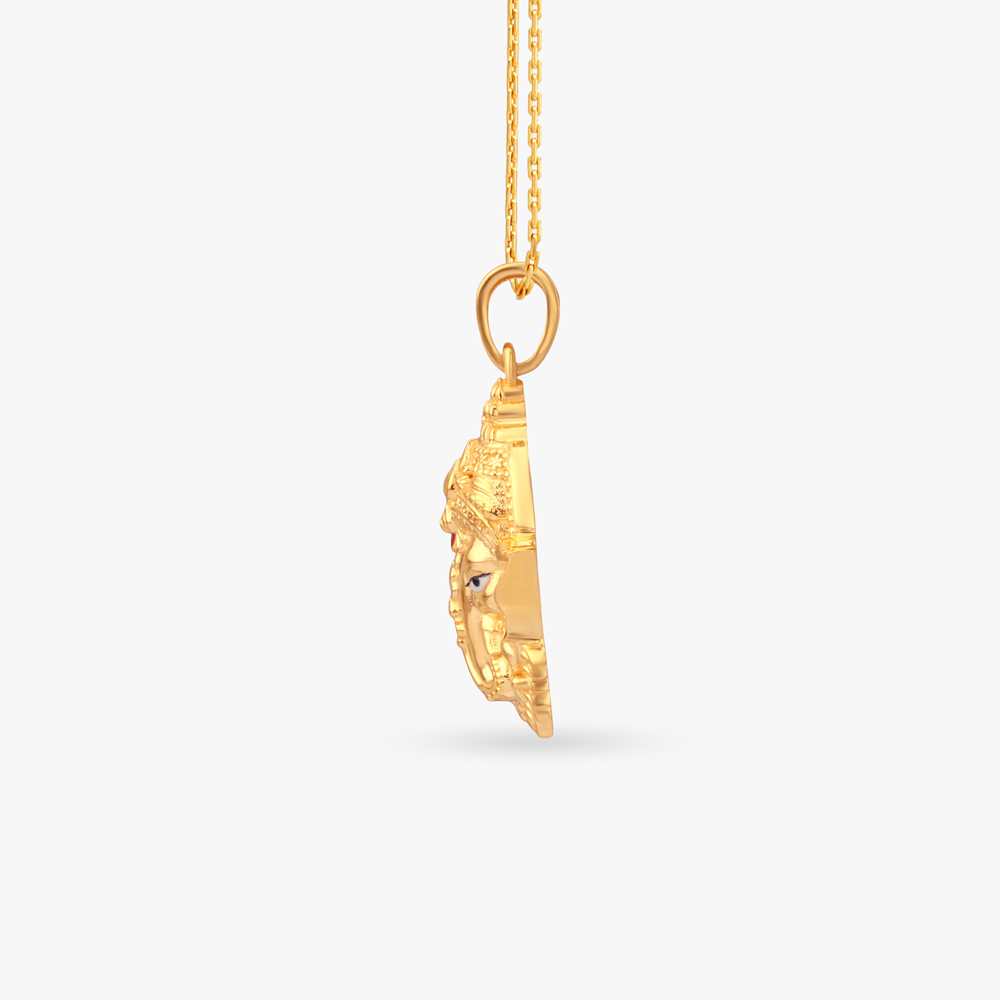 Ganesh Crest Gold Pendant,,hi-res image number null