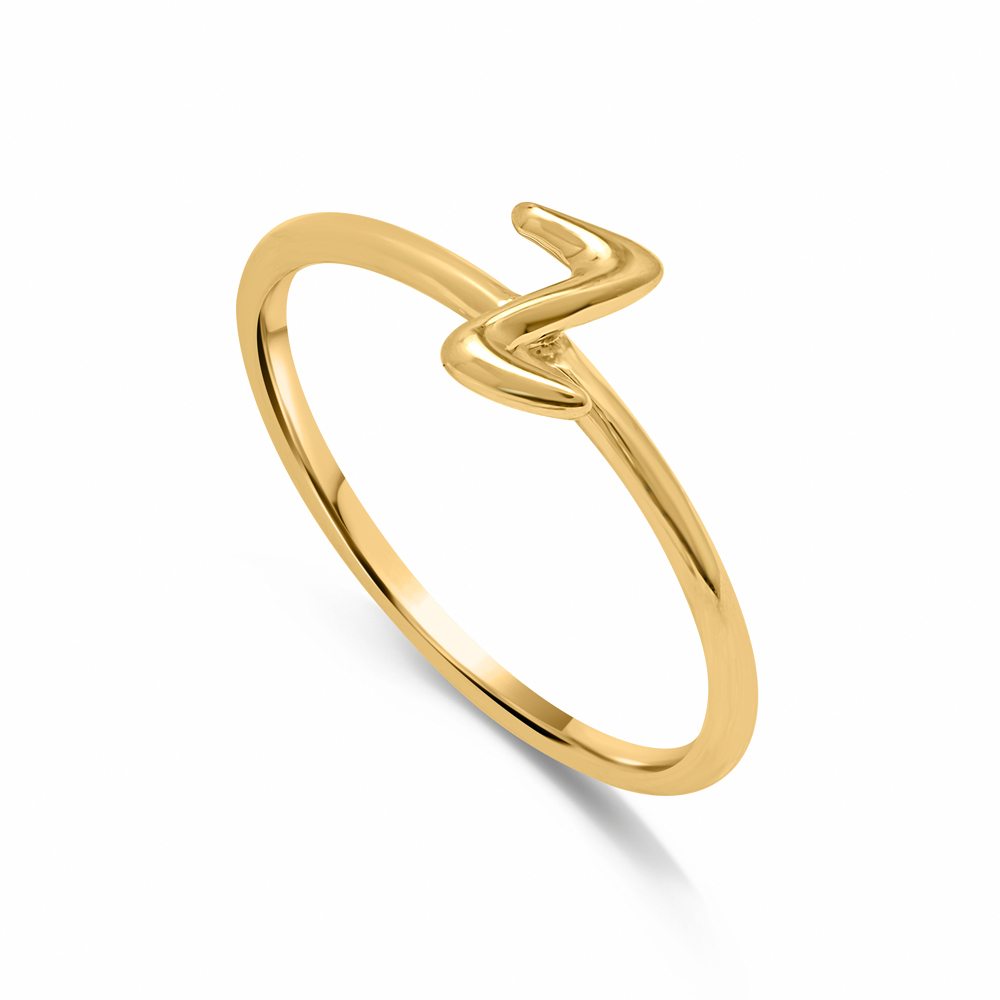Letter Z 14KT Yellow Gold Initial Ring,,hi-res image number null