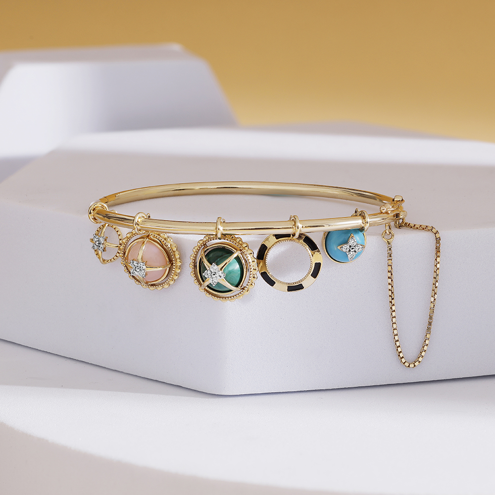 Beam Me Up Charm 14KT Diamond Bangle,,hi-res image number null