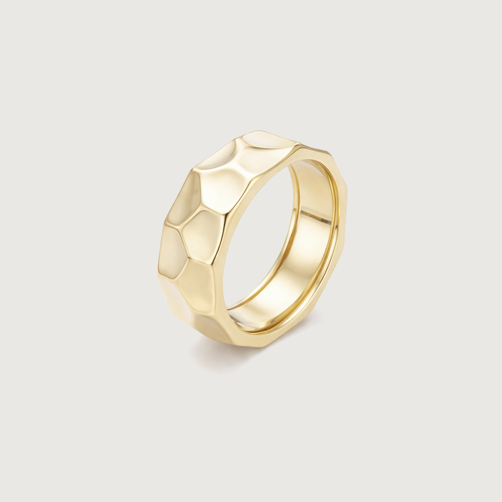 Faceted Sculpt Gold Ring,,hi-res image number null