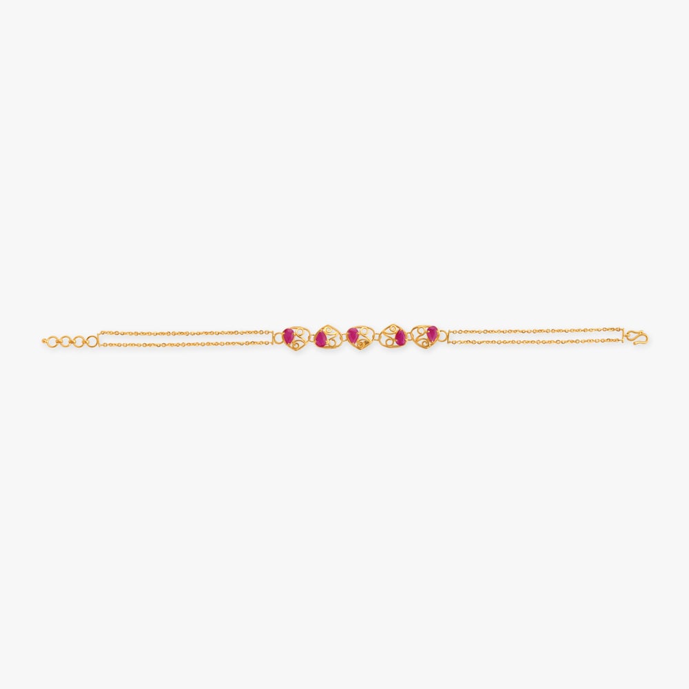 Curved Gold Bracelet,,hi-res image number null