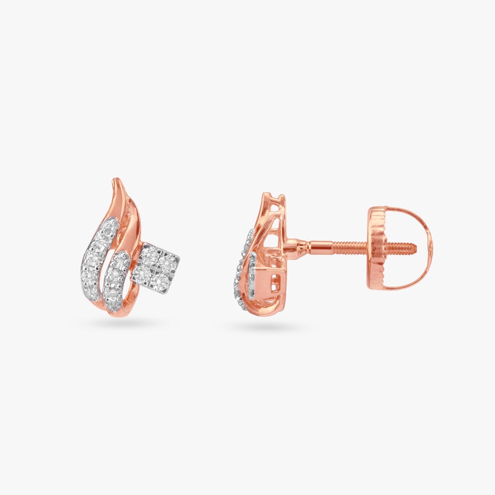 Geometric Gleam Diamond Stud Earrings,,hi-res image number null