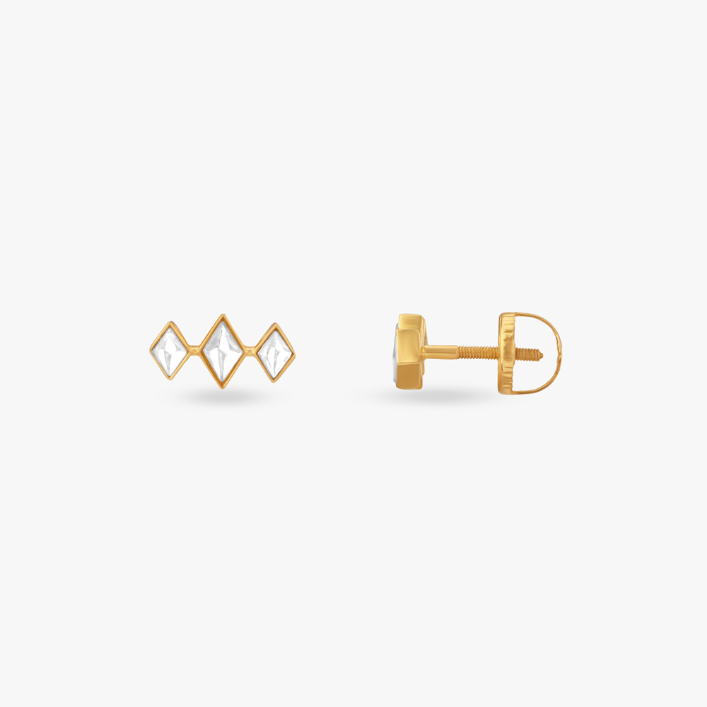 Angular Glow Gold Stud Earrings,,hi-res image number null