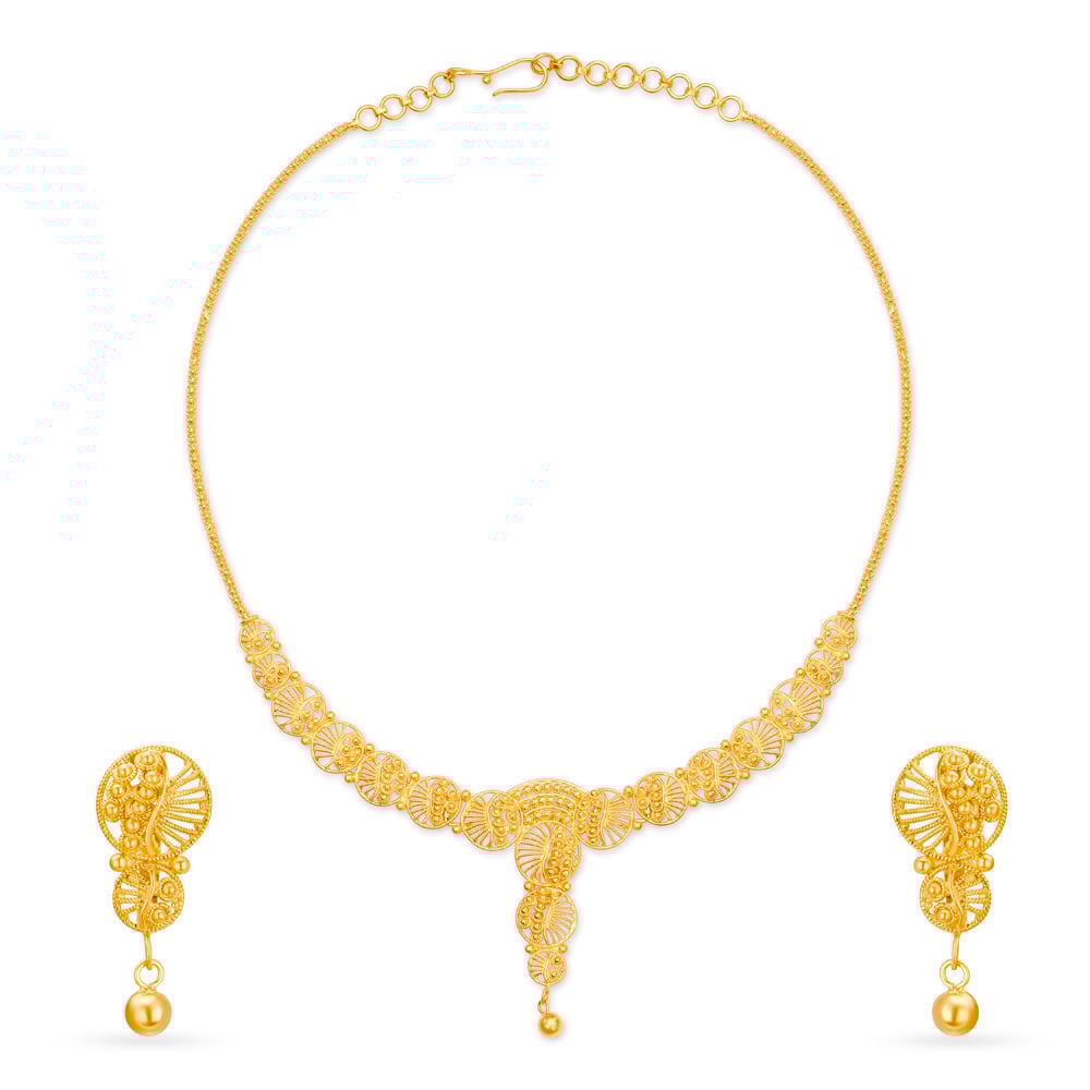 

Artistic Gold Necklace Set