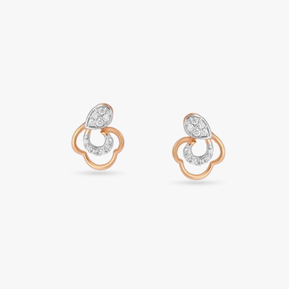 Bloom Loop Diamond Stud Earrings,,hi-res image number null