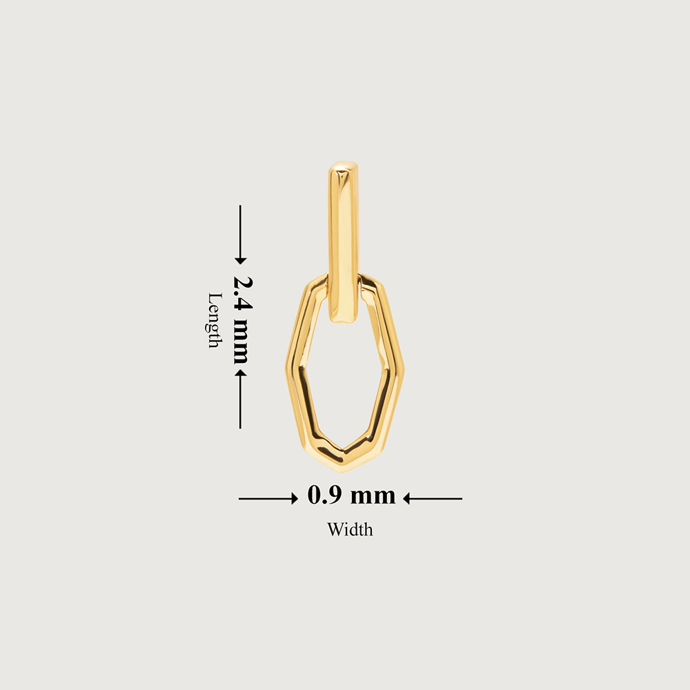 Heptagonal Elegance 18KT Drop Earrings,,hi-res image number null