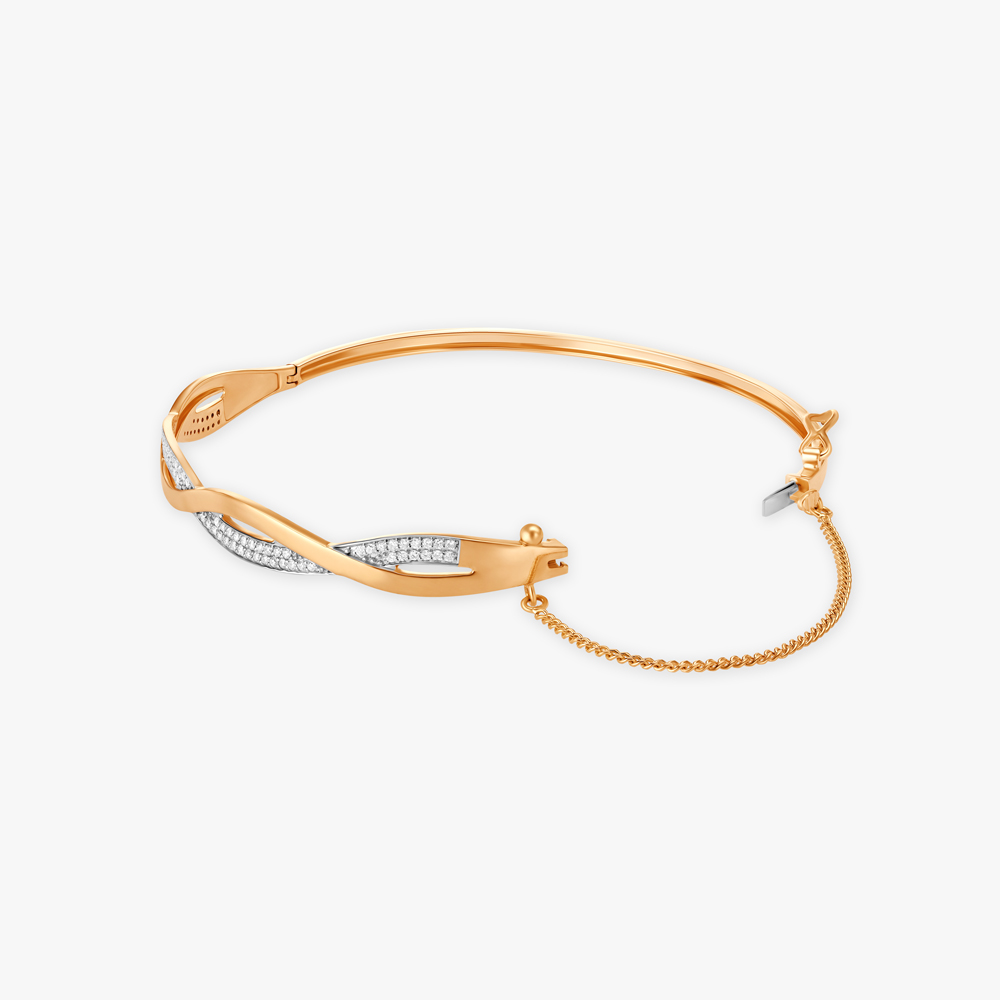 Bold Waves Diamond Bangle,,hi-res image number null