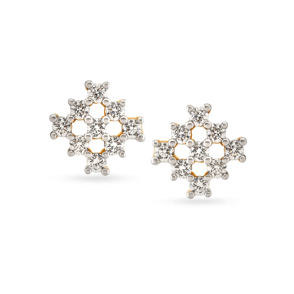 Glitzy Diamond Stud Earrings,,hi-res image number null