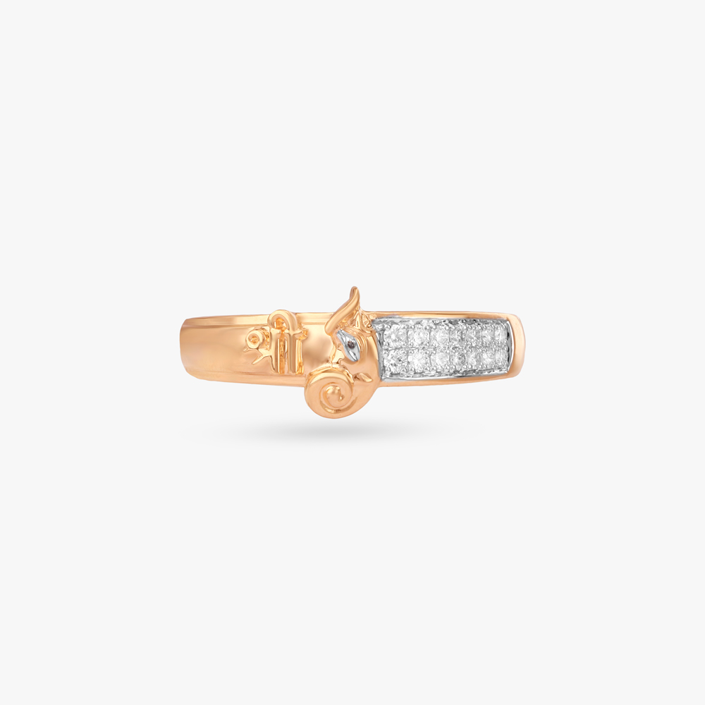 Divine Ganesh Diamond Ring For Men,,hi-res image number null