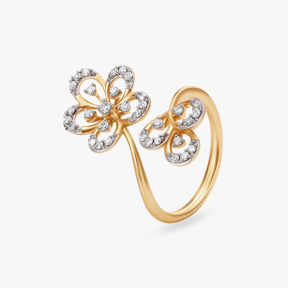 Enchanting Floral Embrace Diamond Finger Ring