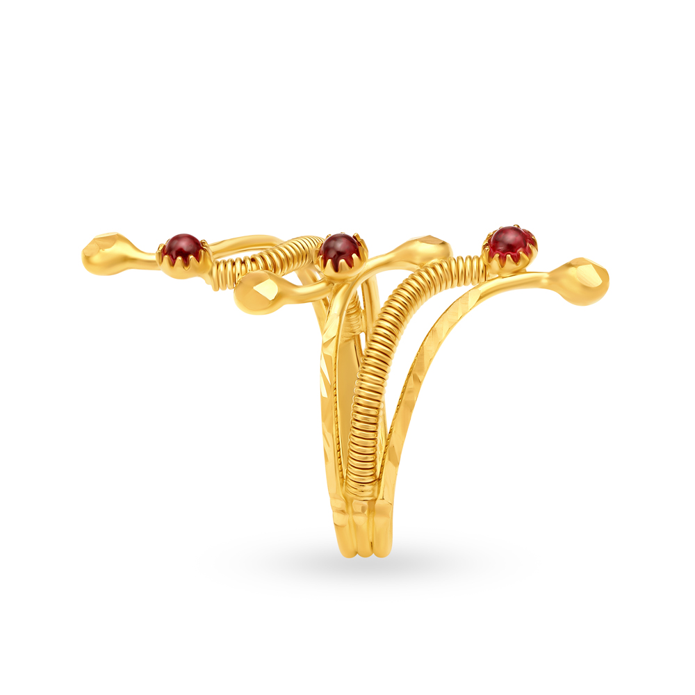Classy 22 Karat Yellow Gold Spiral Ring,,hi-res image number null