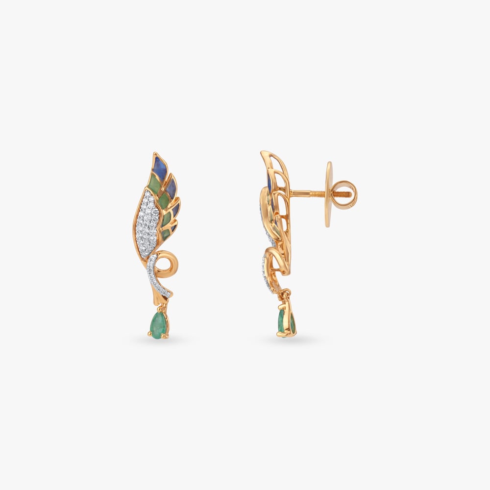 Wings in Motion Diamond Drop Earrings,,hi-res image number null