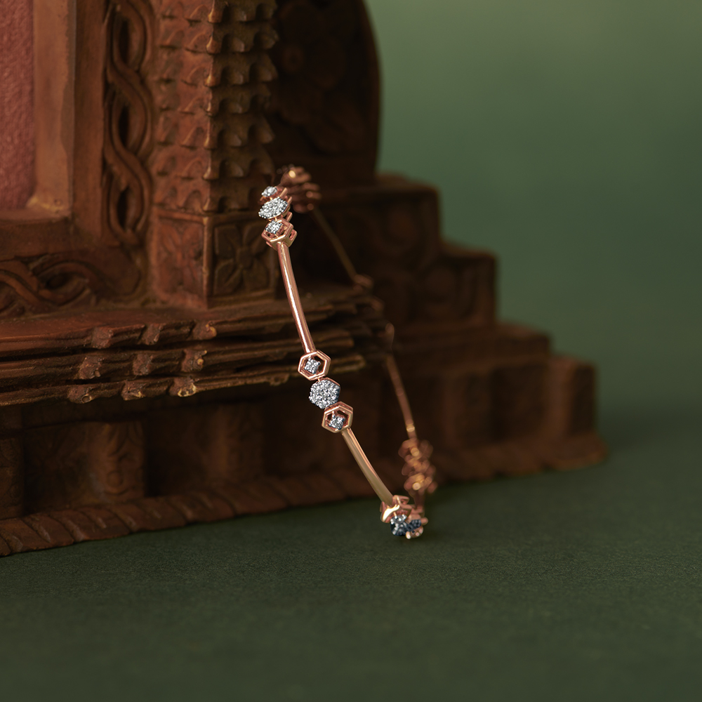 Hexagonal Diamond Bangle,,hi-res image number null