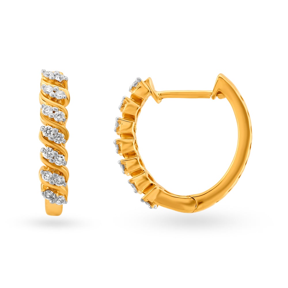 Sparkling Diamond Swirl Hoop Earrings,,hi-res image number null
