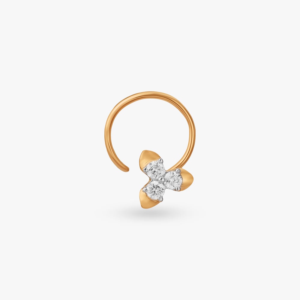 Bloom Whisper Diamond Nose Pin,,hi-res image number null