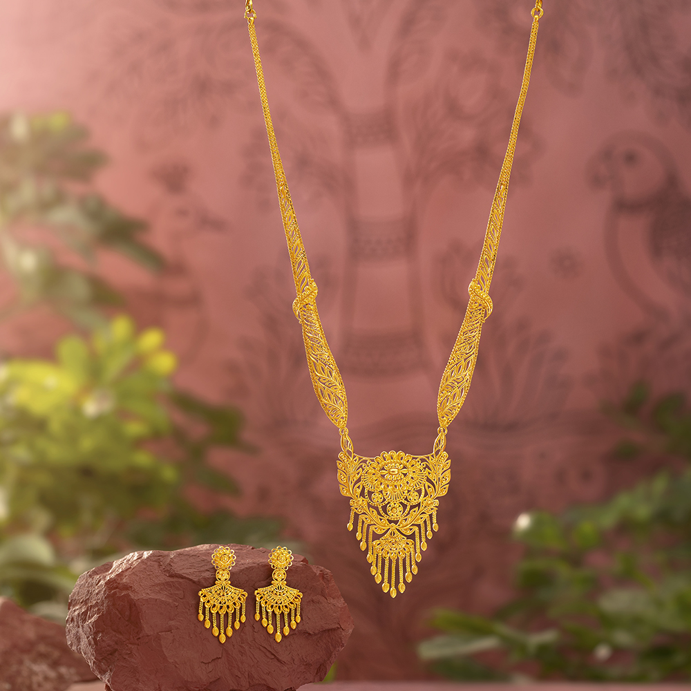 Jhaalar Arch Gold Necklace Set,,hi-res image number null