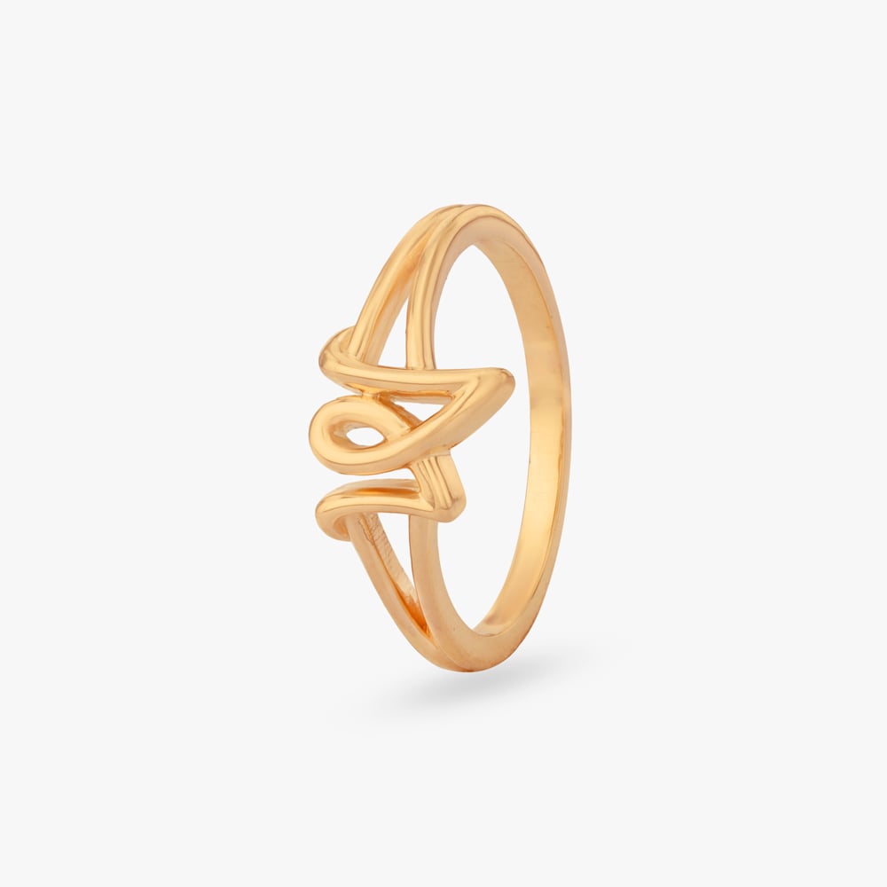

Abstract Twist Gold Ring