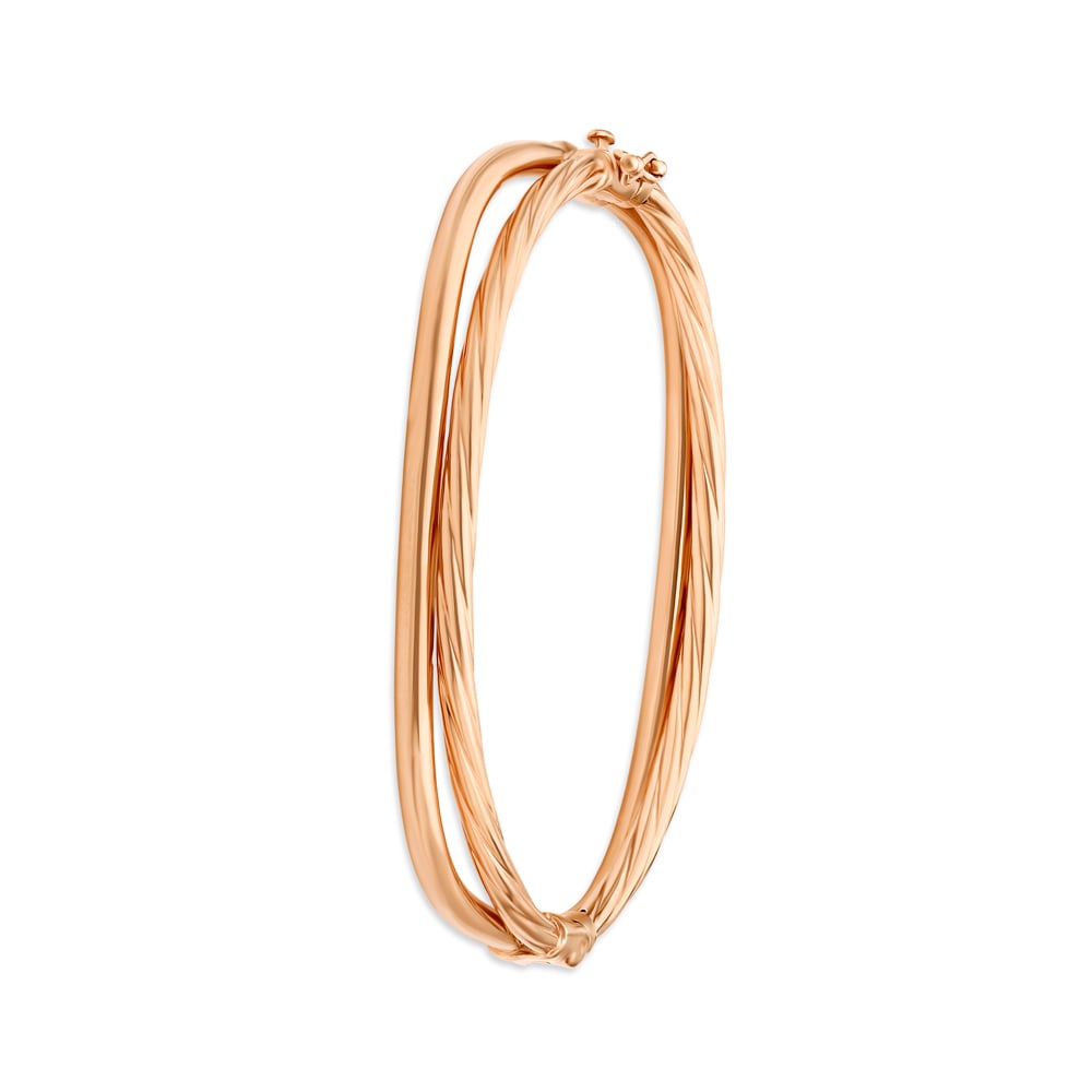 Urbane Yellow Gold Ribbed Bangle,,hi-res image number null