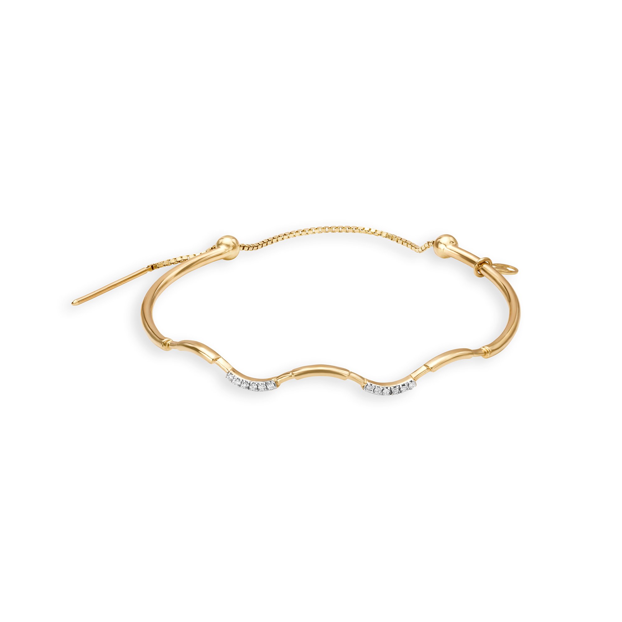 Buy Mia by Tanishq 14kt (585) Yellow Gold Diamonds-are-Forever Gold  Mangalsutra Bracelet at Amazon.in