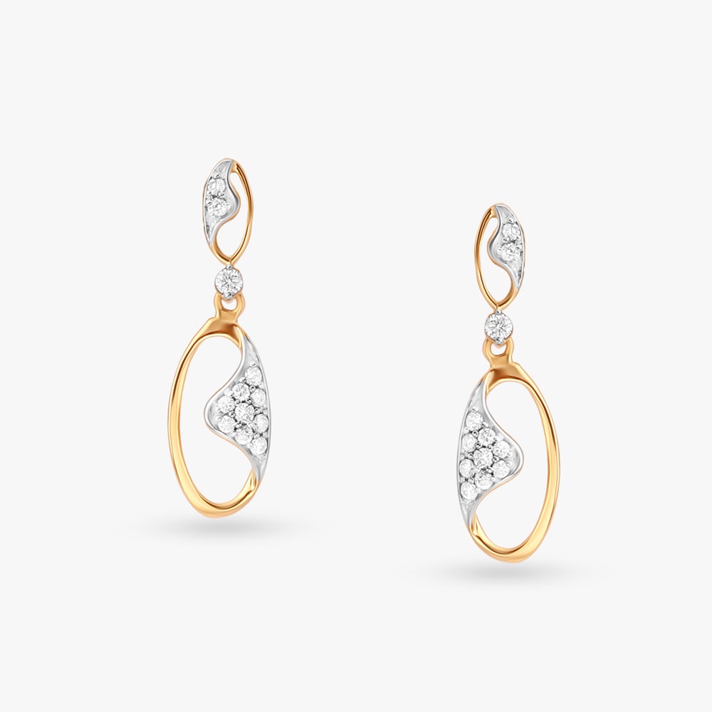 Sleek Dazzling Diamond Drop Earrings,,hi-res image number null