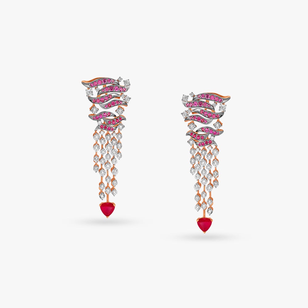 Dazzling Soirees Diamond and Ruby Necklace Set,,hi-res image number null