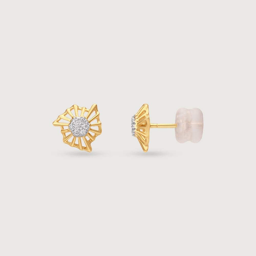 Sunburst Radiance Diamond Stud Earrings,,hi-res image number null