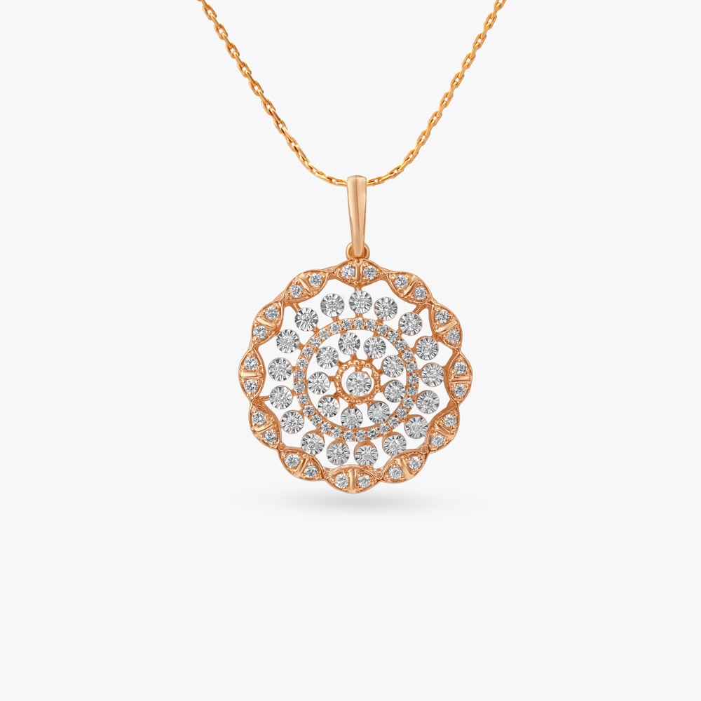 Floral Orbit Diamond Pendant,,hi-res image number null