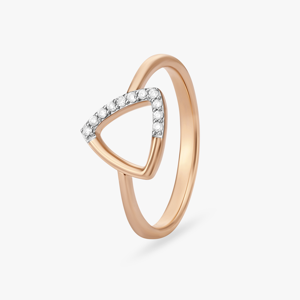 Assured 18 Karat Rose Gold And Diamond Finger Ring