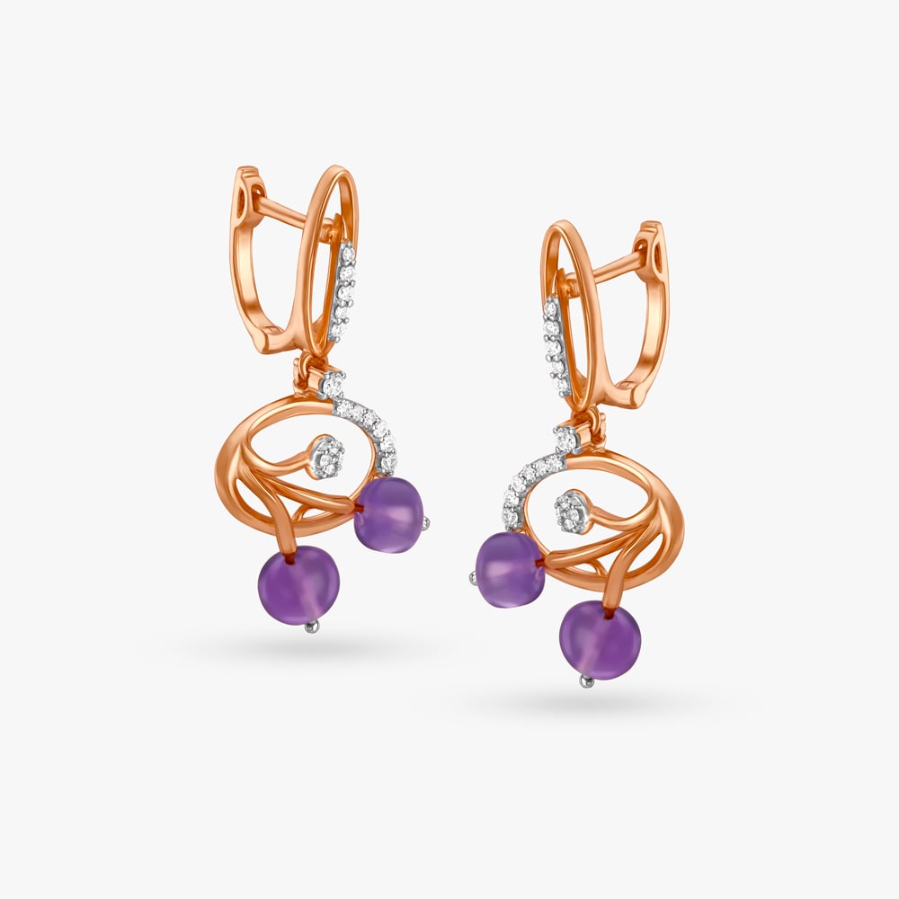 Serene Lilac Hoop Earrings,,hi-res image number null