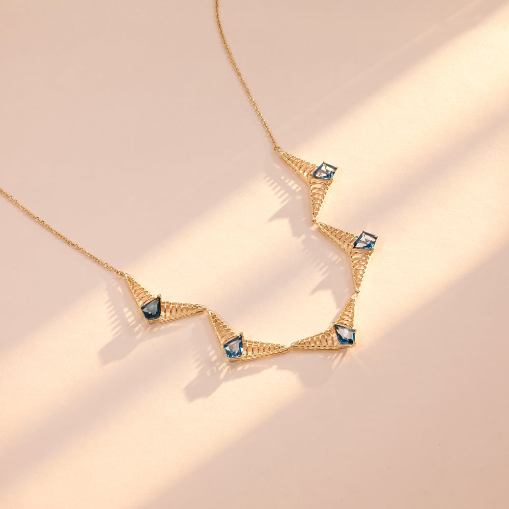 Azure Rays Topaz Gold Necklace,,hi-res image number null