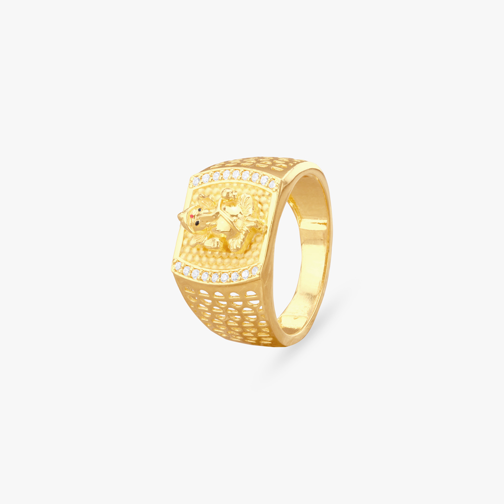 Ganesha Heritage Gold Ring for Men,,hi-res image number null