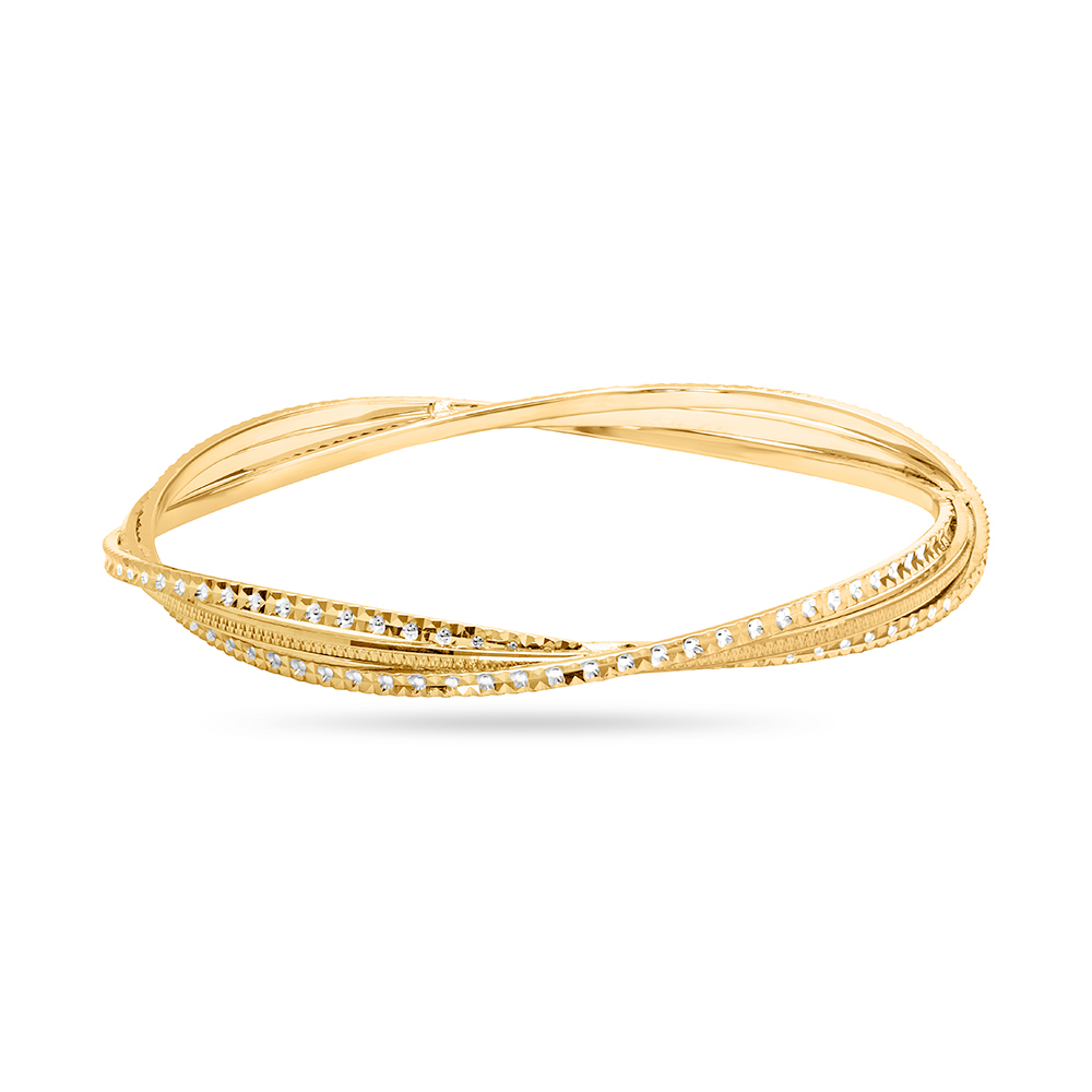 18KT Yellow Gold Overlapping Bangle,,hi-res image number null