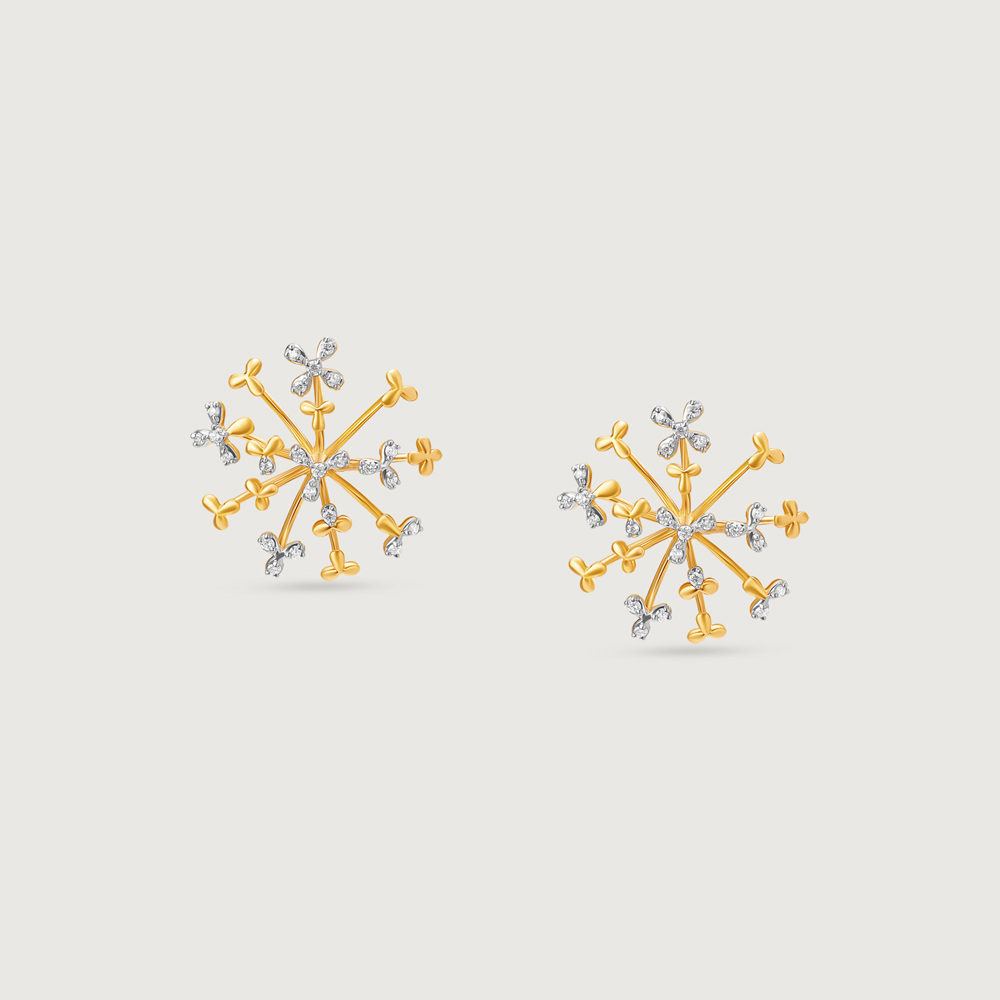 Filigree Florets Diamond Stud Earrings,,hi-res image number null